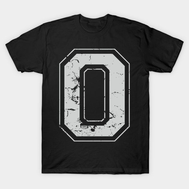 Initial Letter O Gray Jersey Sports Athletic Player T-Shirt by porcodiseno